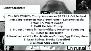 Liberty Conspiracy LIVE 1-28-25 Trump $3 Tril Freeze, Tariffs, Drone Answer?