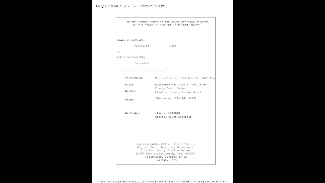 Aaron Smith-Levin FULL Unedited Transcripts 17.10.25