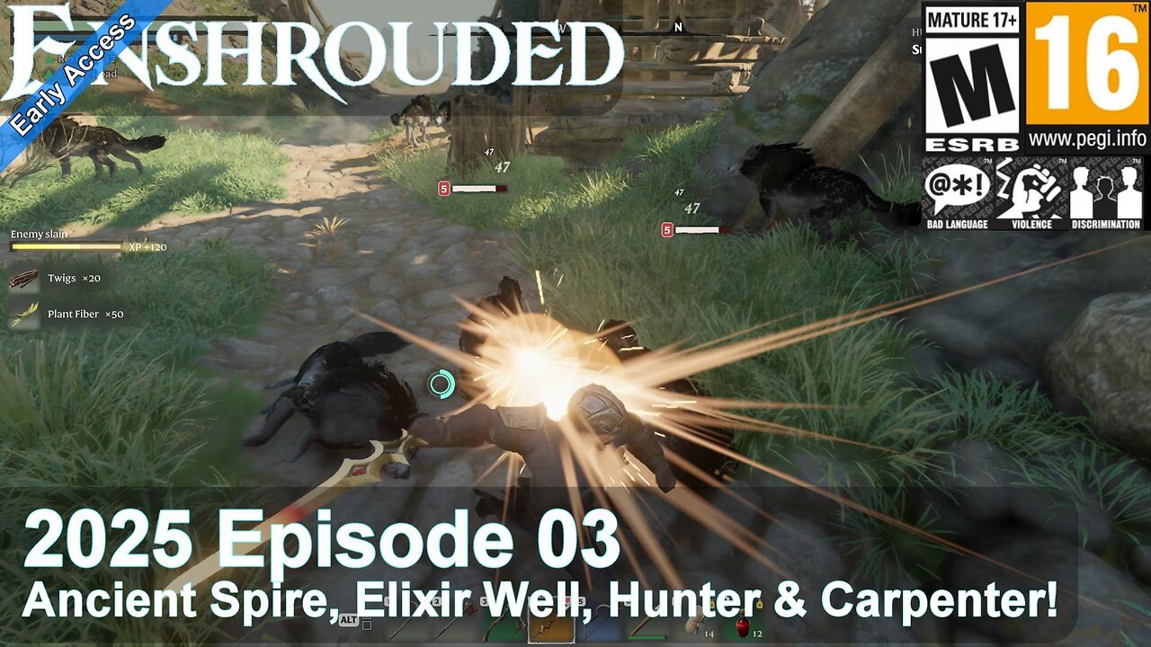 Enshrouded (2025 Episode 03) Ancient Spire, Elixir Well, Hunter & Carpenter!