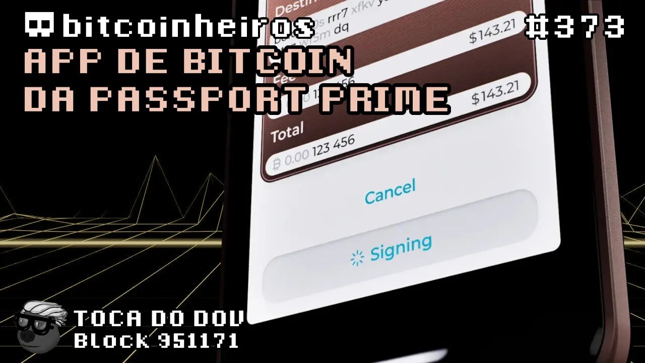 App de Bitcoin na Passport Prime offline com Envoy no celular online