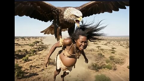 A primitive human tribe went deep into the giant eagle's nest to rescue the tribe!