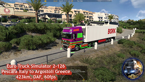 Euro Truck Simulator 2-126, Pescara Italy to Argostoli Greece, 423km, DAF, 60fps