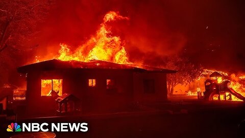 Homes ravaged by Eaton Fire in southern California as residents fight to save properties