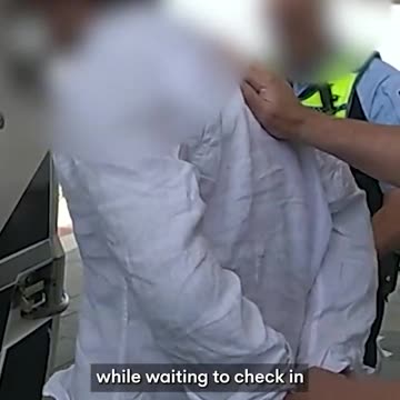 Man jumps over Perth Airport check-in counter - 7NEWS Australia