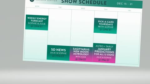 Maison Jupiter Weekly Schedule