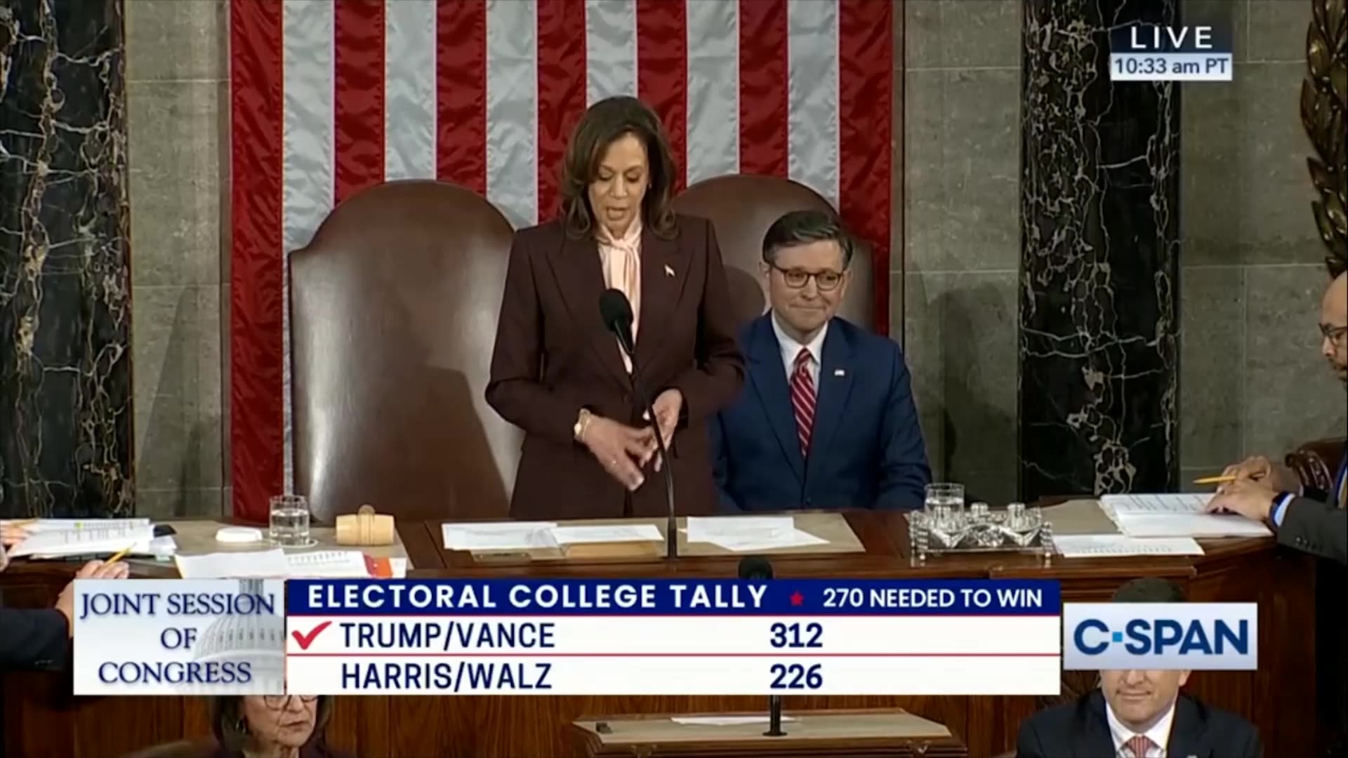 January 6th 2025 Electoral College Vote Certification of President Trump