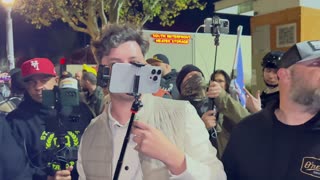 Opposing groups face off tonight at the Portland ICE facility, with Proud Boys and Patriots chanting