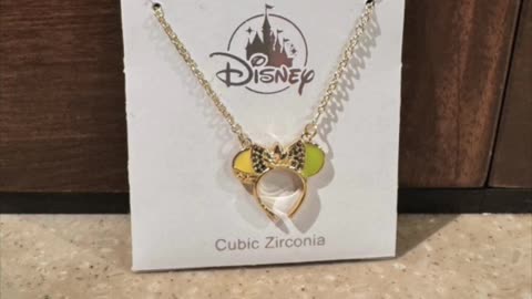 Disney Parks Gold Color Cubic Zirconia Minnie Mouse Ears Headband Necklace #shorts