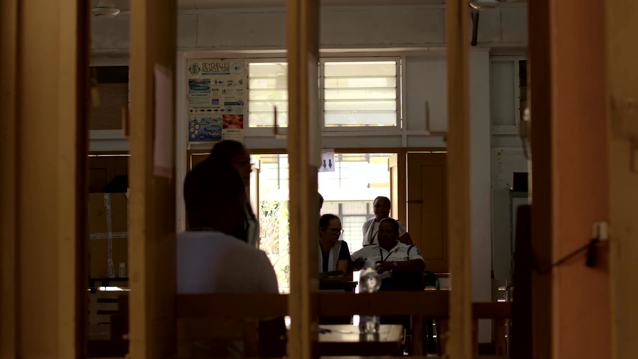 Seychelles president casts vote in runoff election for second term