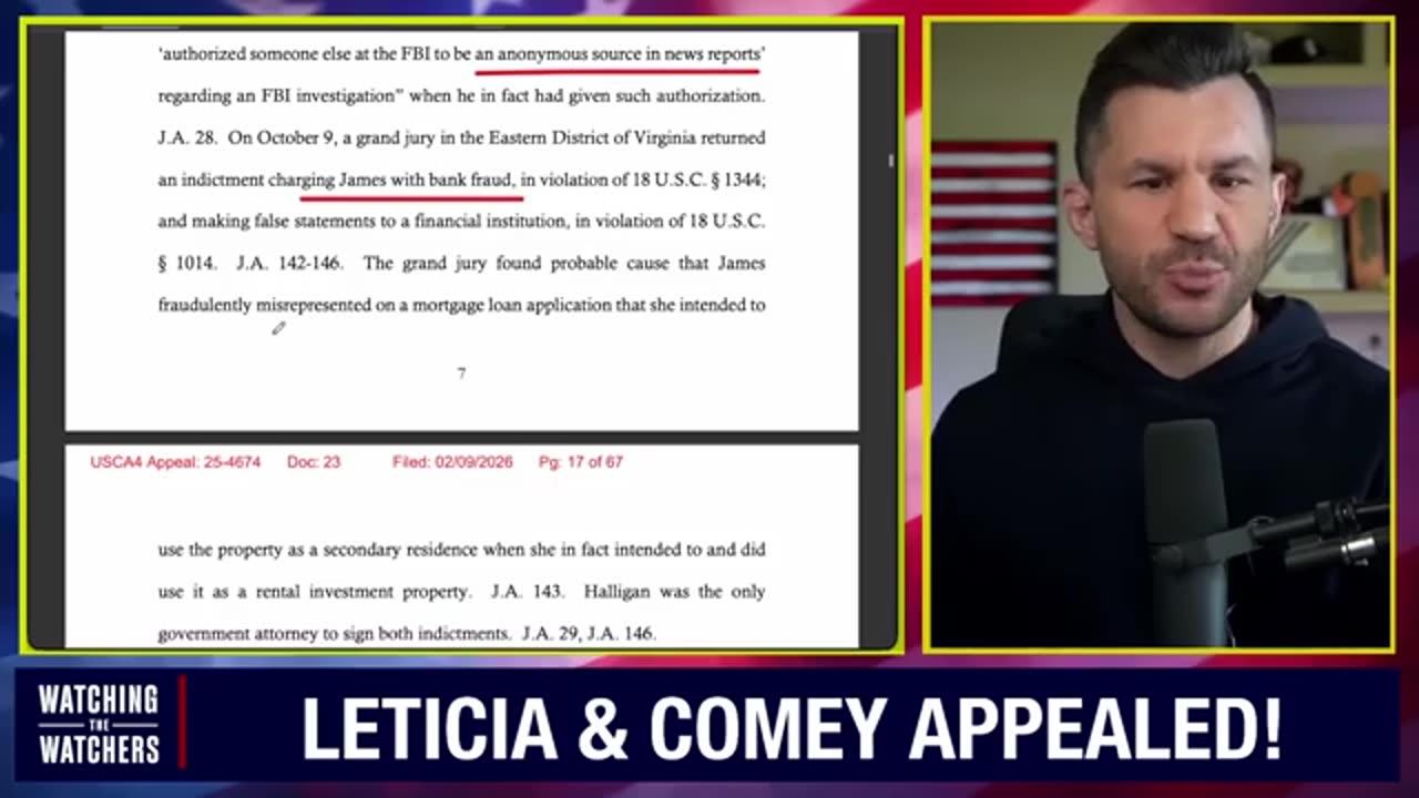 Letitia & Comey Dismissals Appealed