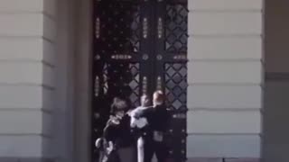 An African migrant was arrested after provoking the Royal Palace Guard...