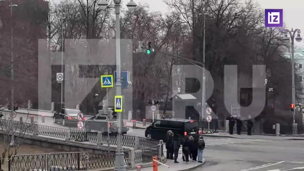 A motorcade is moving through central Moscow — it's not known who's inside