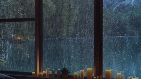 Dream Cozy Cabin Bedroom in the Rainy Day. Snugging in your Blanket is such a beautiful day! #calm
