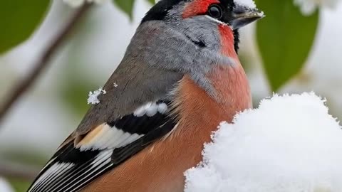 Winter Harmony: A Beautiful Bird Singing in the Snow