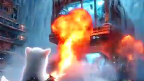 Kitten Turns Into Giant Superman!