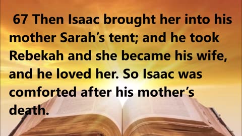 Rebekah is brought to Isaac and they marry.