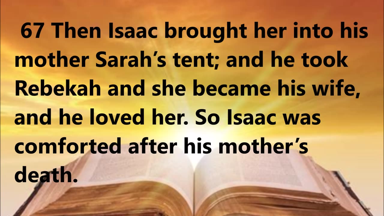 Rebekah is brought to Isaac and they marry.