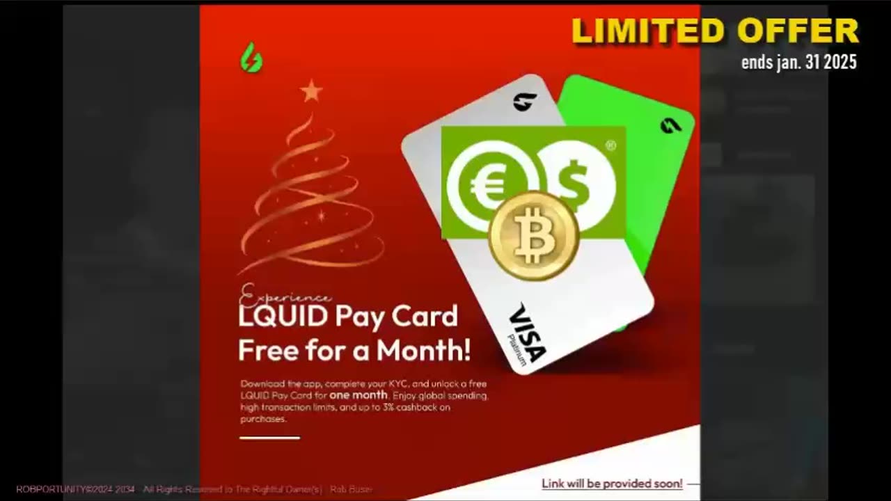 LIQUID PAY - NEXT 30 DAYS FREE VISA HYBRID CRYPTO FIAT PLATINUM DEBIT CARD - TOP TEAM ROB BUSER