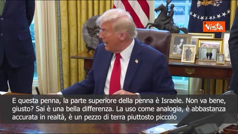 NOTIZIE DAL MONDO Trump:Annessione Cisgiordania a Israele?Non parlo,ma Israele ha un territorio piccolo è un pezzo di terra piuttosto piccolo e non va bene.Così il Presidente degli Stati Uniti Donald Trump.