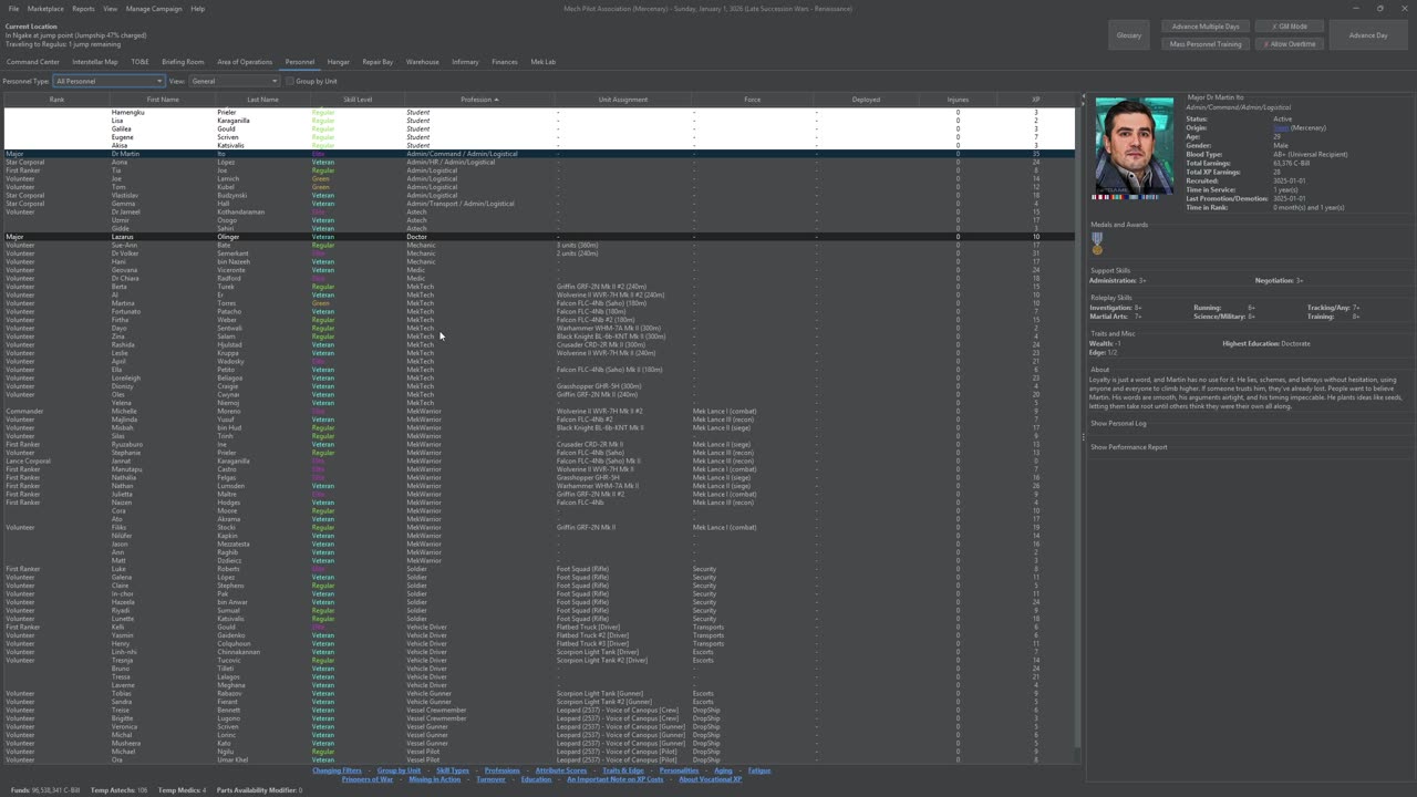 MekHQ 0.50.06 Learning the Ropes 18: Hiring people and waiting on a good contract
