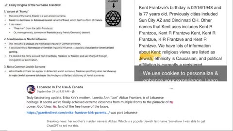 Erika Kirk's faceless children / Lori Frantzve geneology / Other info E3tek