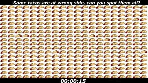 Tacos puzzle: Some tacos are at wrong side, can you spot them all?