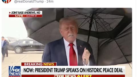 Trump going to middle east right now to sign peace deal