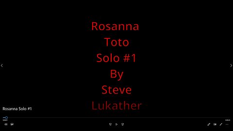 Rosanna Main Solo - Toto - Steve Lukather