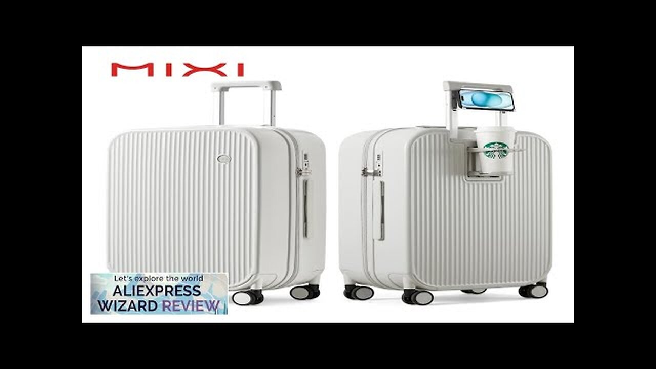 Mixi 2024 New Design Suitcase Carry On Luggage with Cup Phone Holder Review