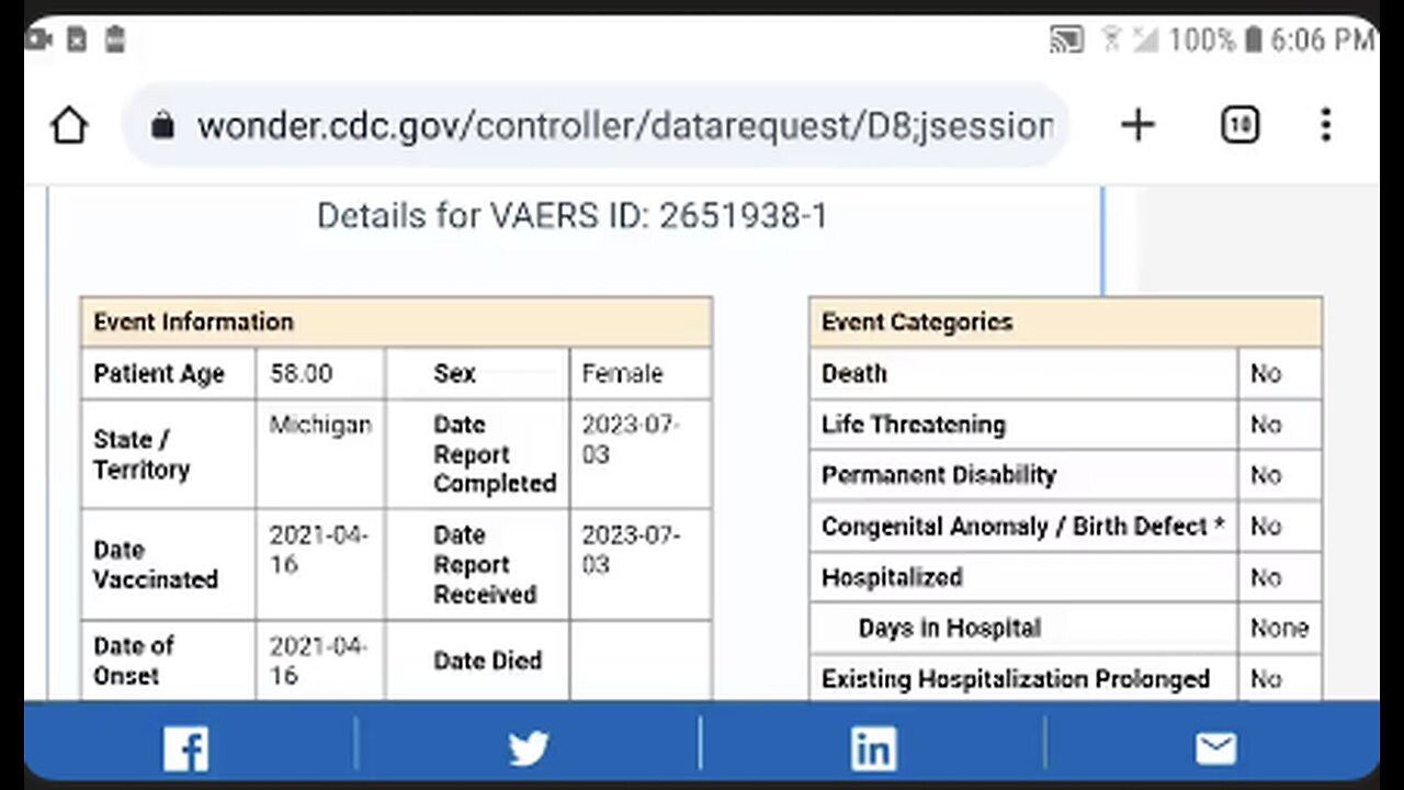 She got the vaccine, it almost killed her. Solution? Keep on getting more. What a dumb ass.