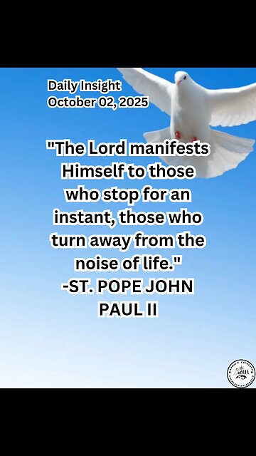 Daily Insight October 02, 2025 #faith #saint #Insight