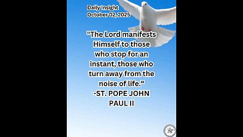 Daily Insight October 02, 2025 #faith #saint #Insight