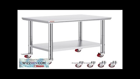 VEVOR Stainless Steel Work Table 36x24 Inch with 4 Wheels Commercial Food Review