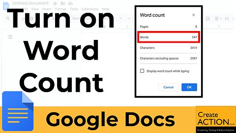 How to Turn On word counter in Google Docs
