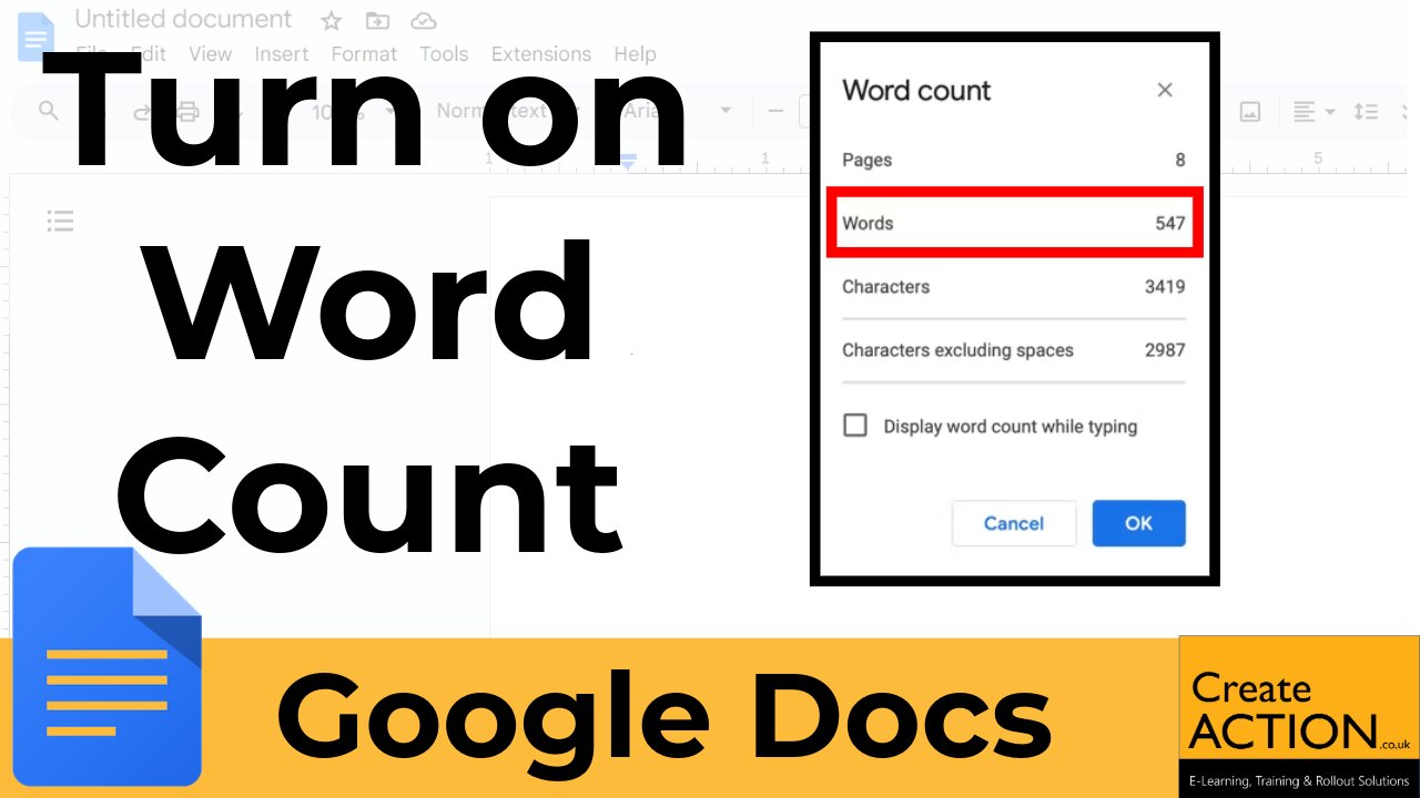 How to Turn On word counter in Google Docs