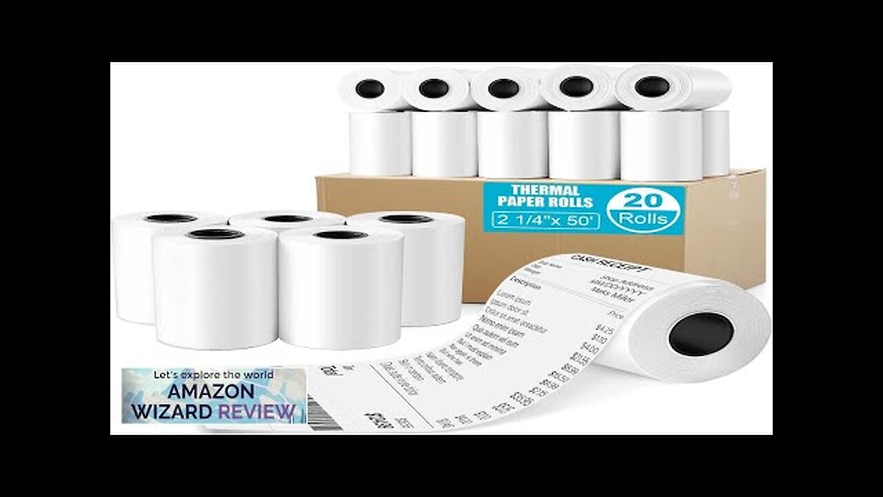 2 1/4" x 50' Thermal Paper BPA Free Thermal Receipt Paper Rolls Review