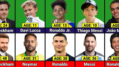 Age COMPARISON FAMOUS FOOTBALLERS AND THEIR FIRST SON DAUGHTER