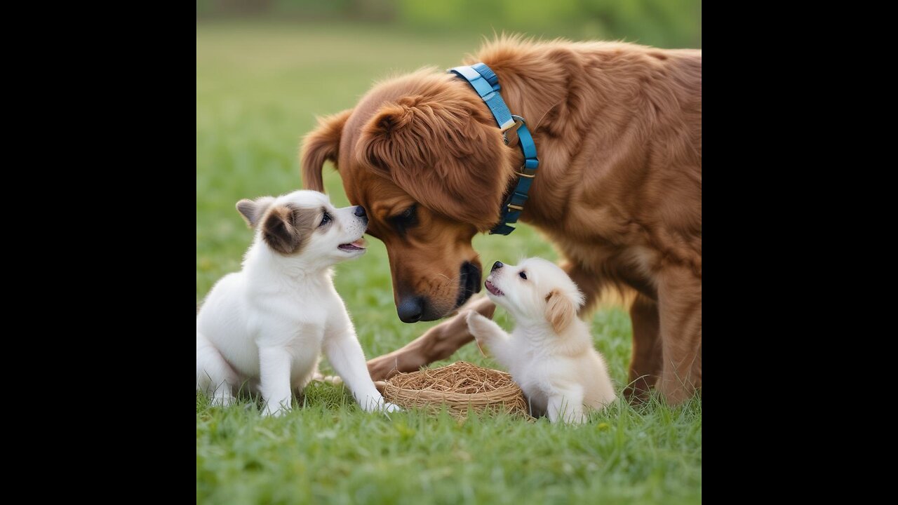 A Dog Feeding Its Puppies