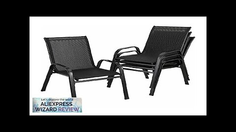 4PCS Garden Chairs Steel-iron+Teslin Fabric Folding High Back Balcony Chair Camping Chair Review