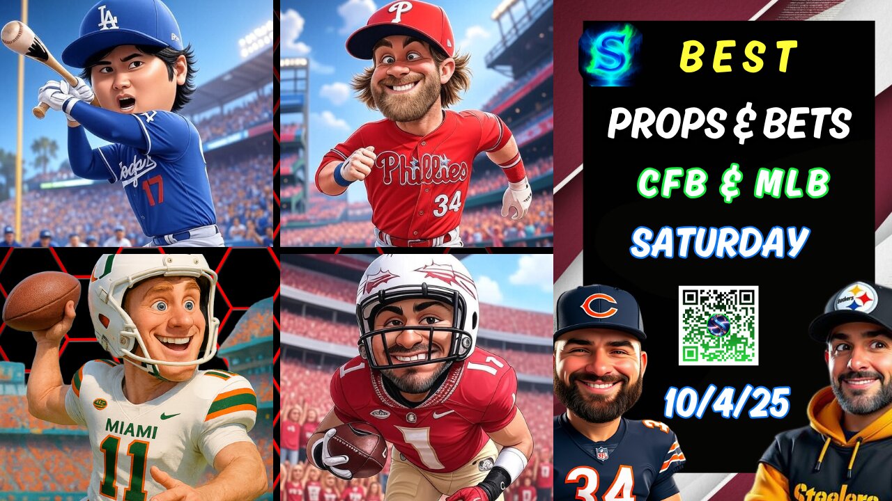 BEST College Football Props and Picks | Prizepicks | Week 6 CFB | MLB PROPS