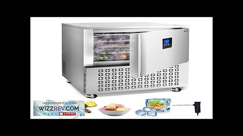 114L Commercial Blast Freezer 5 Trays Blast Chiller Chest Seafood Gelato Review