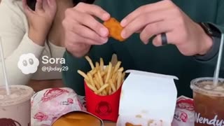 Cute couple does a food review of Wendy’s