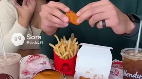 Cute couple does a food review of Wendy’s