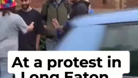 At a protest in Long Eaton, lonely white women were seen engaging with migrants...