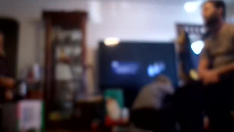 Blurry out of focus shot of the all the festivityon Xmas eve