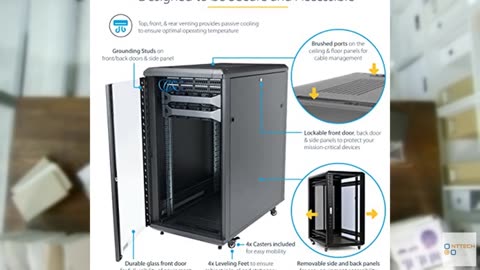 StarTech.com 22U Server Rack Cabinet with secure locking door - 4 Post Adjustabl