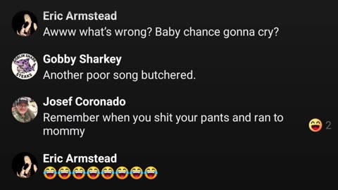 Cyraxx livestream on FB. "Typical vocal cover show with chat. Awful singing and no fans". 9/25/2025.