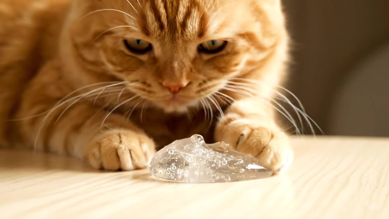 Cute Cat Playing with Slime | Relaxing ASMR for Stress Relief 🐱✨