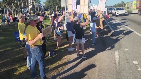 No kings rally here in Sarasota, Florida today, October 18, 2025