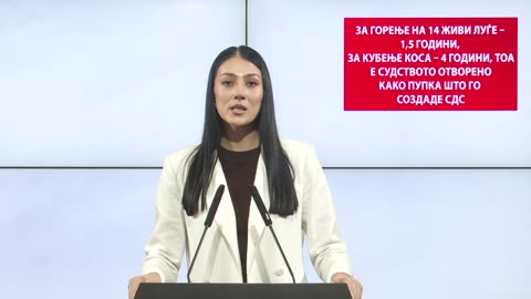 Андоновска: За горење на 14 живи луѓе – 1,5 години, за кубење коса – 4 години